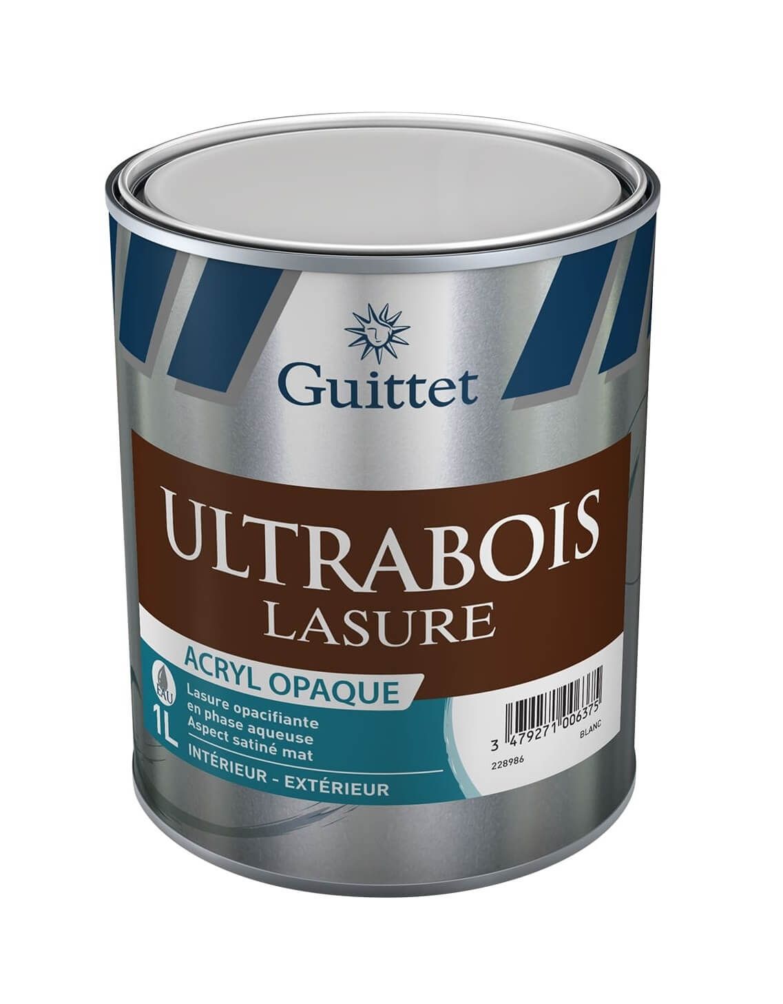 Lasure opaque ultrabois Guittet pot 1L sur Le Terrier Blanc